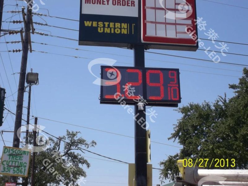 Saudi Arabia 12inch 13 Inch 3digits 8.88 Amber Display Format LED Gas Station Price Sign Display