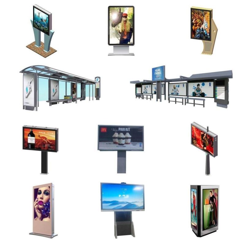 Street Single Side Outdoor Advertising LED Sign Bus Stop
