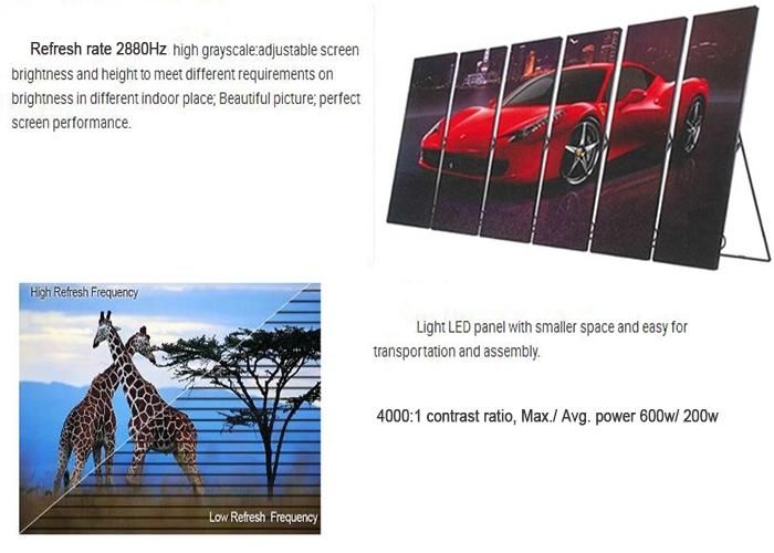 Ultra Slim Indoor P2.5mm Mirror Digital HD Video Screen Advertising Display with Foldable Stand