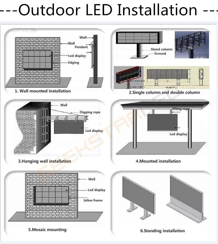 Long Using Life LED Lamp Outdoor P6 Brightness Advertising LED Display Screen