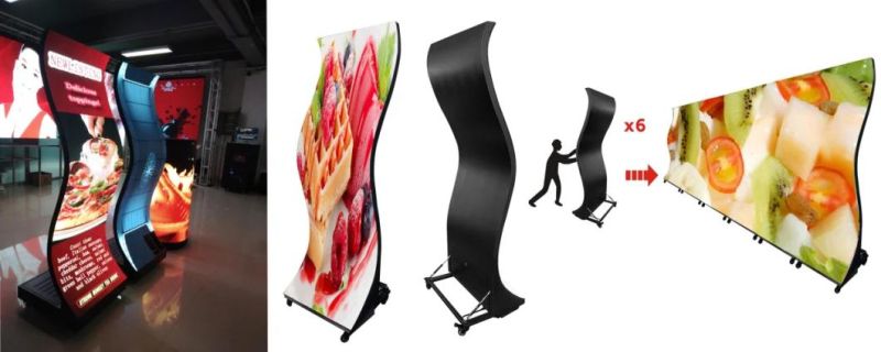 P2.5 Super Thin S-Shaped LED Digital Poster Display LED Display Poster