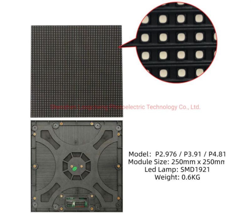 Full Color Outdoor P4.81 LED Screen SMD LED Display Module 250mm*250mm Outdoor Rental LED Display