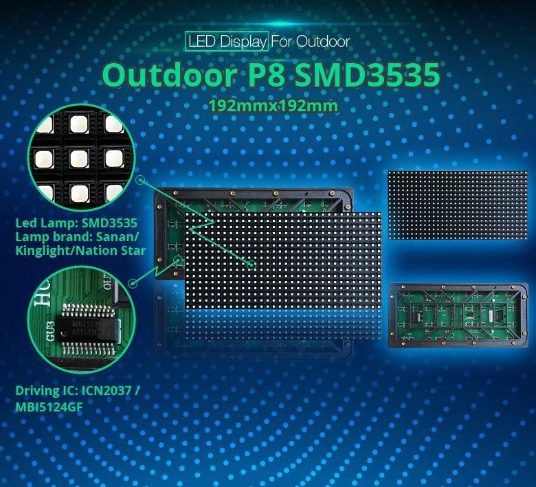 P8 Outdoor SMD3535 Advertising LED Display Screen