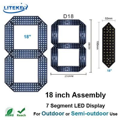 RoHS Approved 18 Inch Assembly 7 Segment LED Display with Waterproof for Outdoor or Semi-Outdoor Application