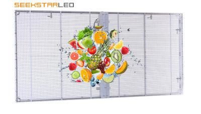 Shopping Mall Transparent LED Advertising Video Wall P3.91-7.81 LED Transparent Display