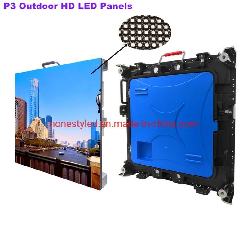 Hot Sale HD 111111dots/Sqm P3 576*576mm Panel IP67 SMD1921 16s RGB Hub75 Full Color Outdoor Display Stage LED Screen for Event