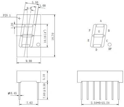 0.4 Inch Single Digit 7 Segment LED Display with RoHS From Expert Manufacturer