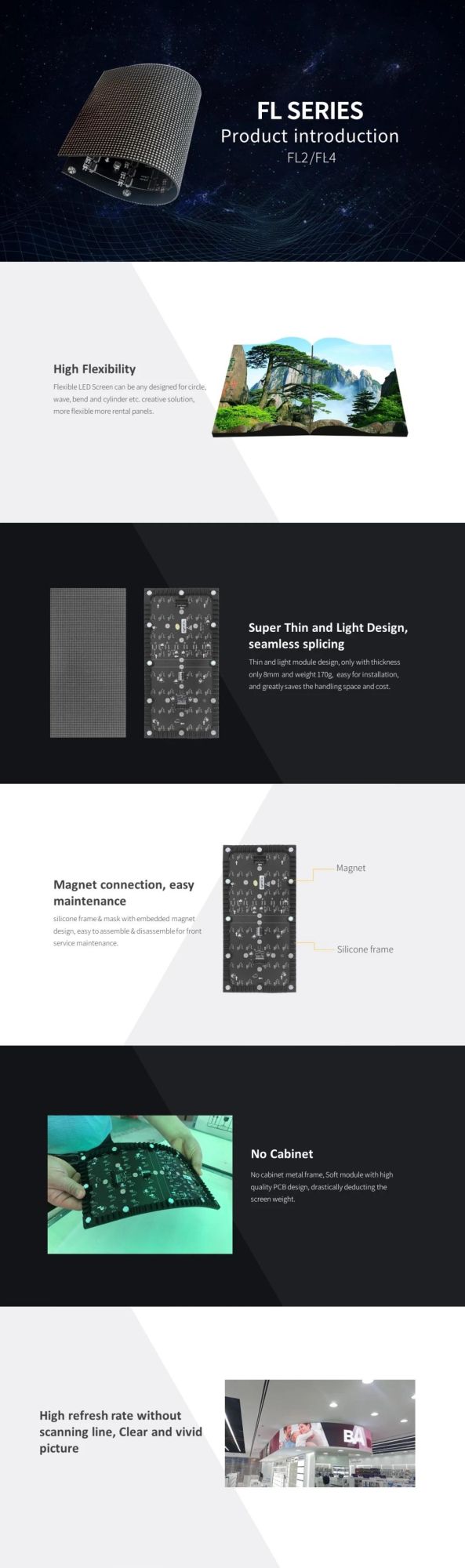 240X120mm Indoor P2 LED Module Customized SMD Large Flexible LED Display Screens Module