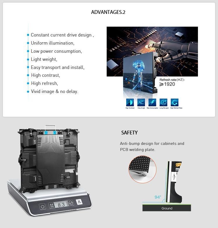 Performance Room Rental LED Display P2 Dp Signal Input P2 Indoor Rental LED Video Panel