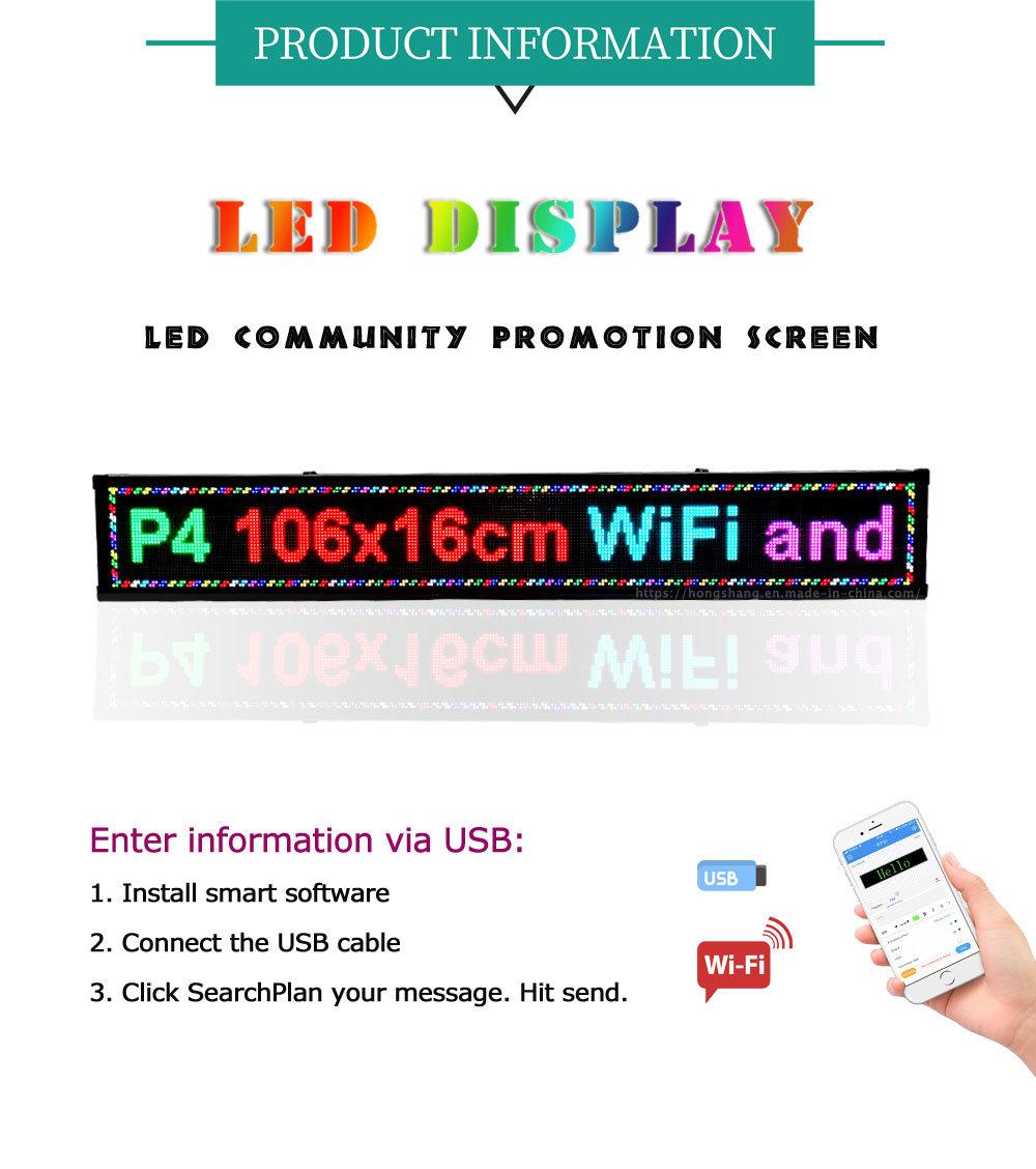 Hot - Selling Color Taxi Mobile Advertising Text LED Billboard