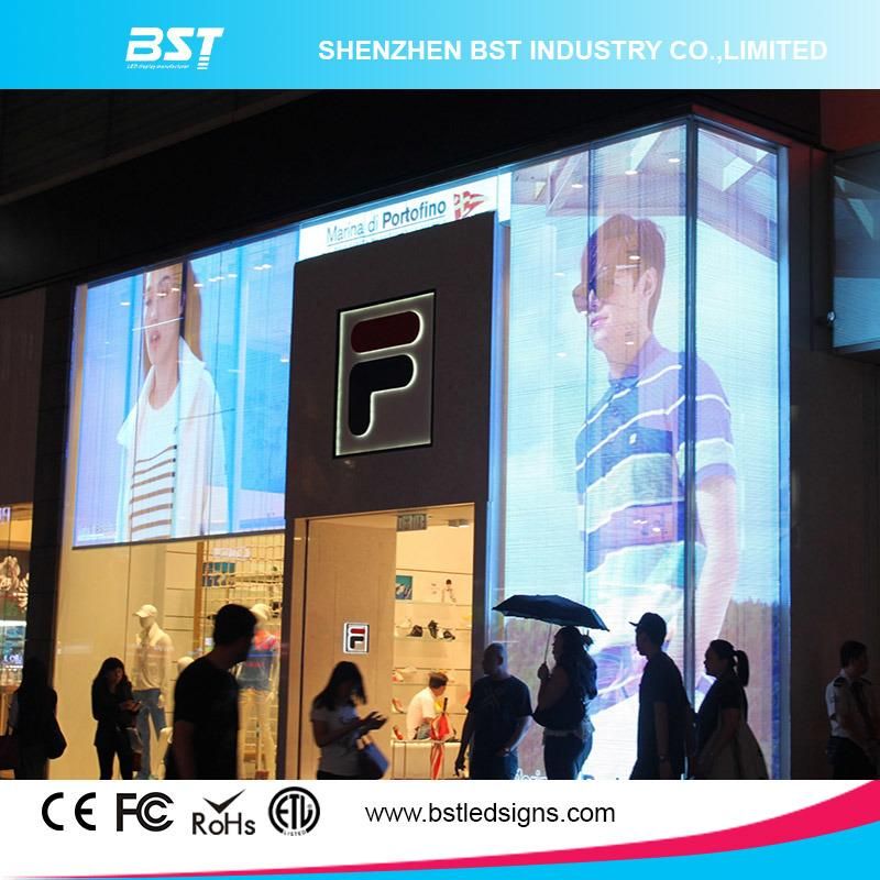 P5mm Transparent Glass LED Display with 80% Transparent Rate