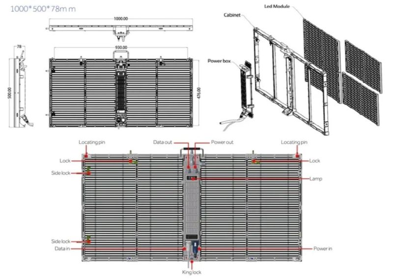 Easy Installation Glass LED Screen for Rental Business Transparent LED Display Panel