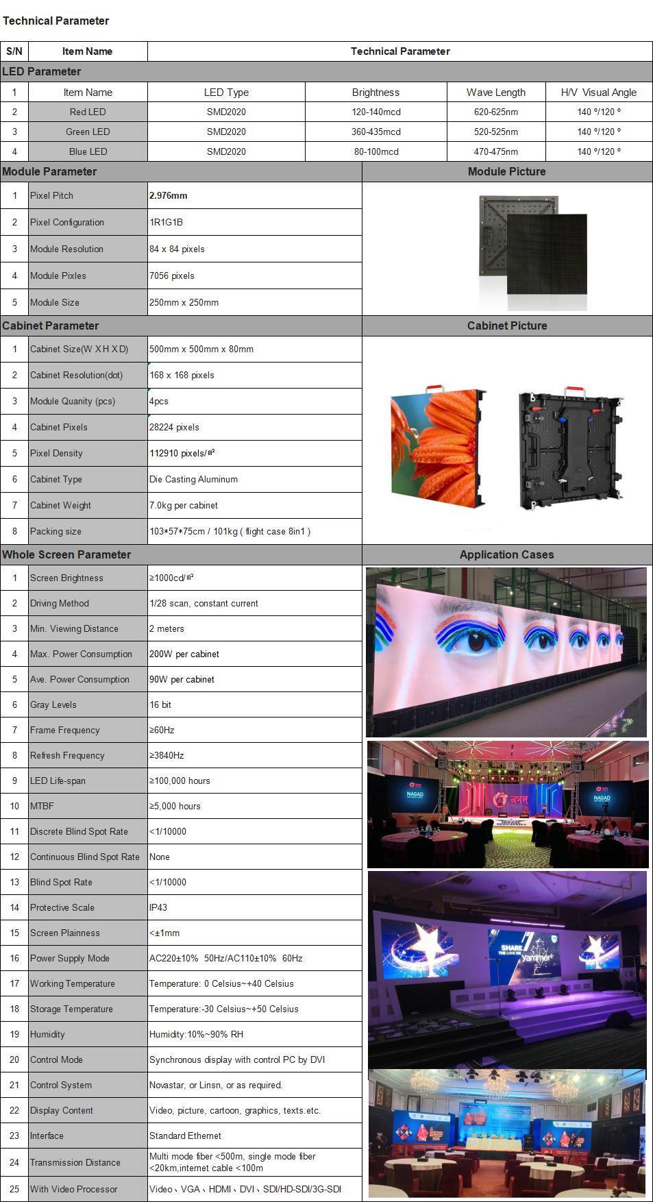 P2.9 Stage Backdrop Wall Stage Decoration Lighting Rental LED Advertising Display