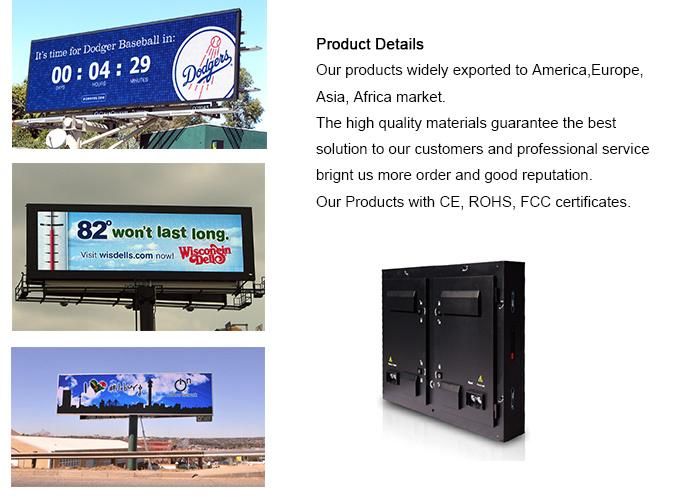 6, 000nits Brightness Nationstar LEDs P10 Wall-Mounted Billboard LED Display