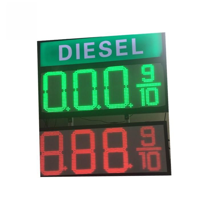 Red/Green/Yellow/White Digit 8888 Outdoor Waterproof Gas Price LED Sign