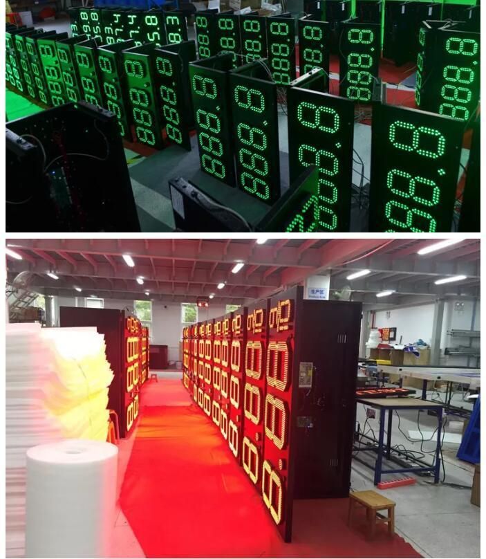 Waterproof Green Colour Price Sign Forgasstation LED Gas Price Display Board Screen