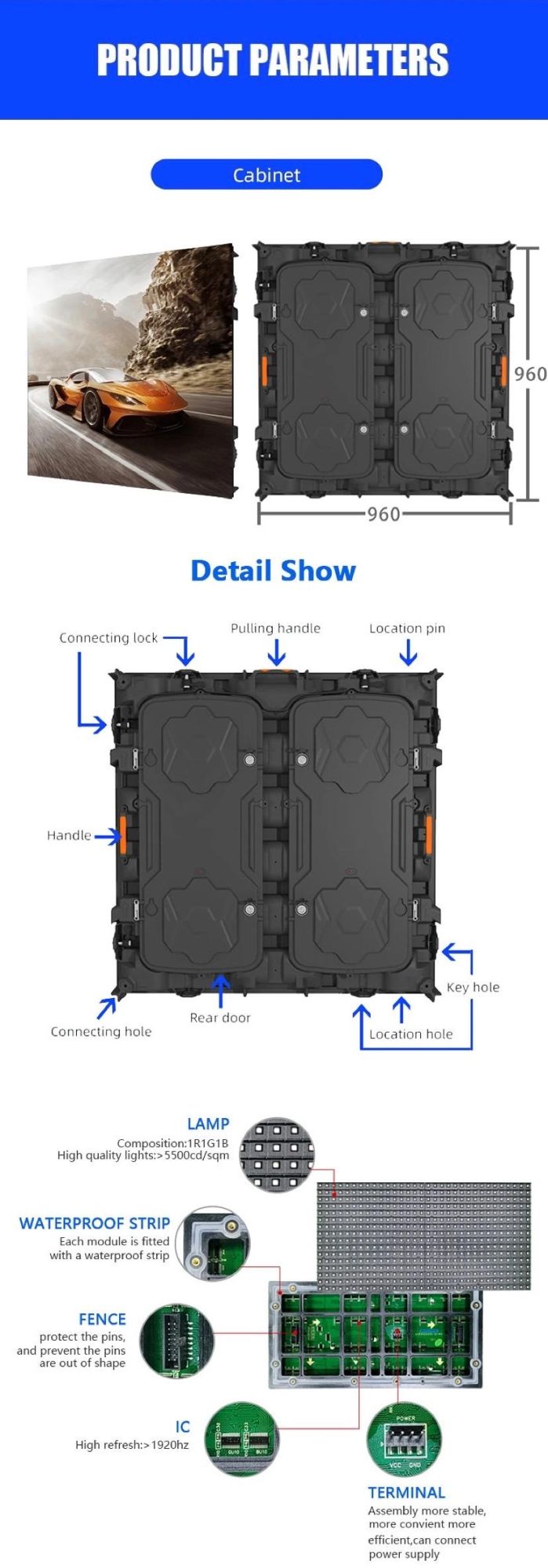 High Brightness Outdoor LED Advertising Display Screens P2.5 P3 P4 P5 P6 P8 P10 P12 P16 P20