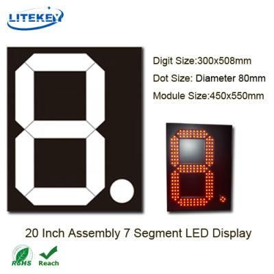 RoHS Approved 20 Inch Assembly 7 Segment LED Display with Waterproof for Outdoor or Semi-Outdoor Application
