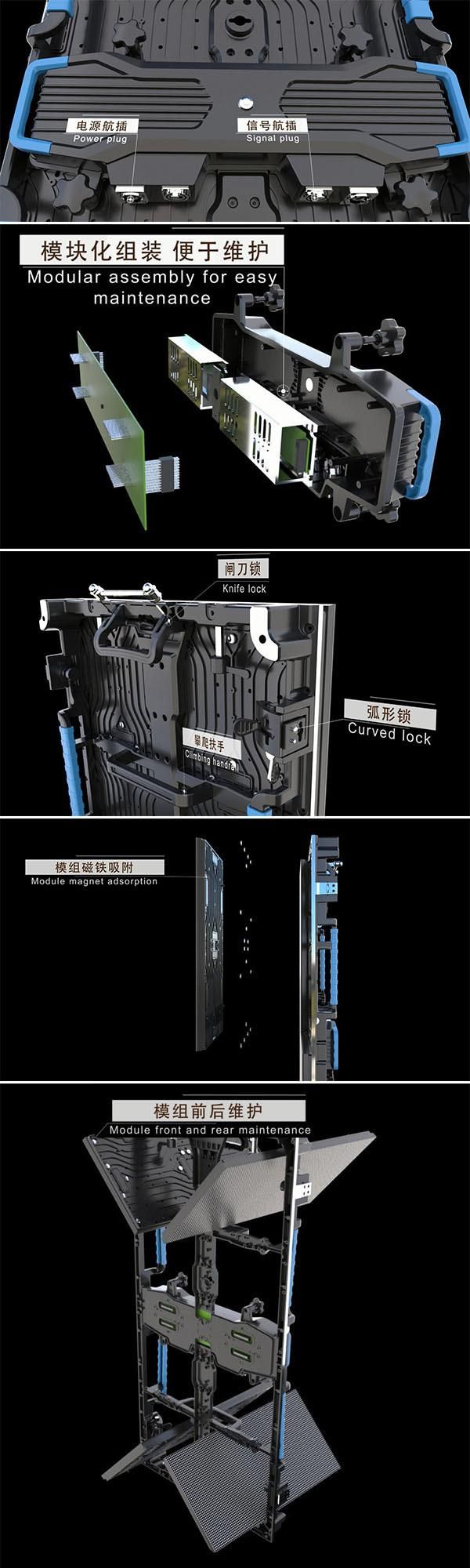 Waterproof Die Casting Aluminum Cabinet 500mm X 500mm P4.81 Outdoor Rental LED Screen Display