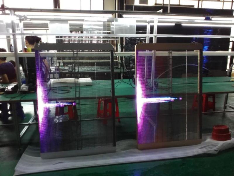 P2.976-6.25 High Quality Indoor Mesh Advertising Board Glass Wall Transparent LED Display