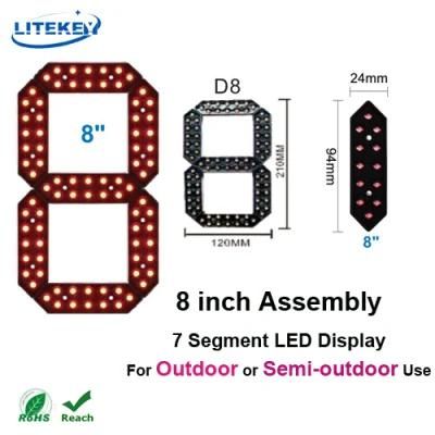 RoHS Approved 8 Inch Assembly 7 Segment LED Display with Waterproof for Outdoor or Semi-Outdoor Application