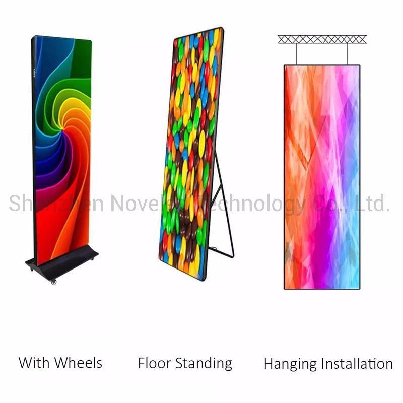 P1.8/P2/P2.5/P3 Indoor Full Color LED Screen with Super Slim Poster Advertisement