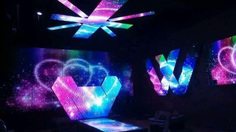 Creative Indoor 3D Effect P1.9 P2.5 P3 P4 LED Irregular Shape Video Display Screen Billboard