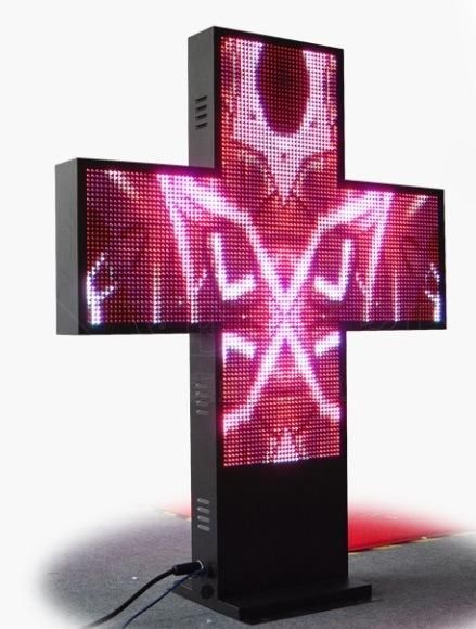 P10 Outdoor Double Side SMD Full Color LED Display Pharmacy Cross LED Sign