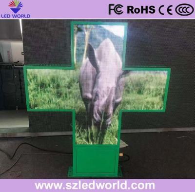 P10 Outdoor Full Color Pharmacy LED Sign Cross Display
