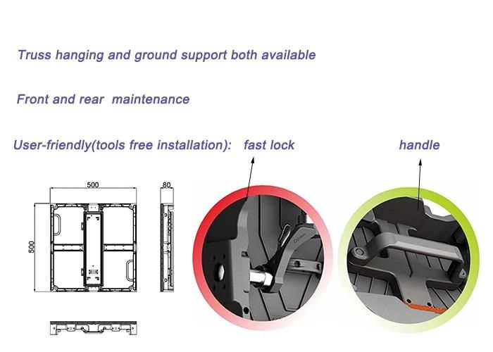 Front Access P3.91 Indoor LED Display Screen Panels 500mmx500mm