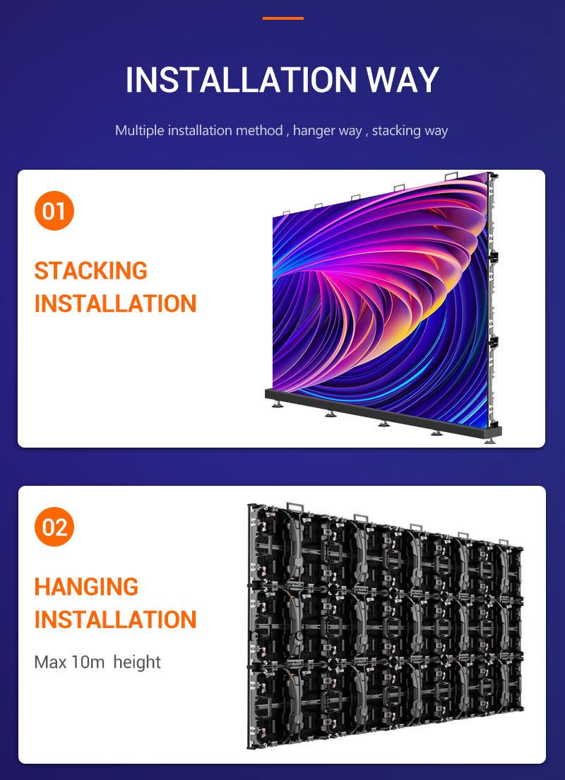 Indoor P2.9 500*500mm Cabinet Rental LED Display Screen Indoor