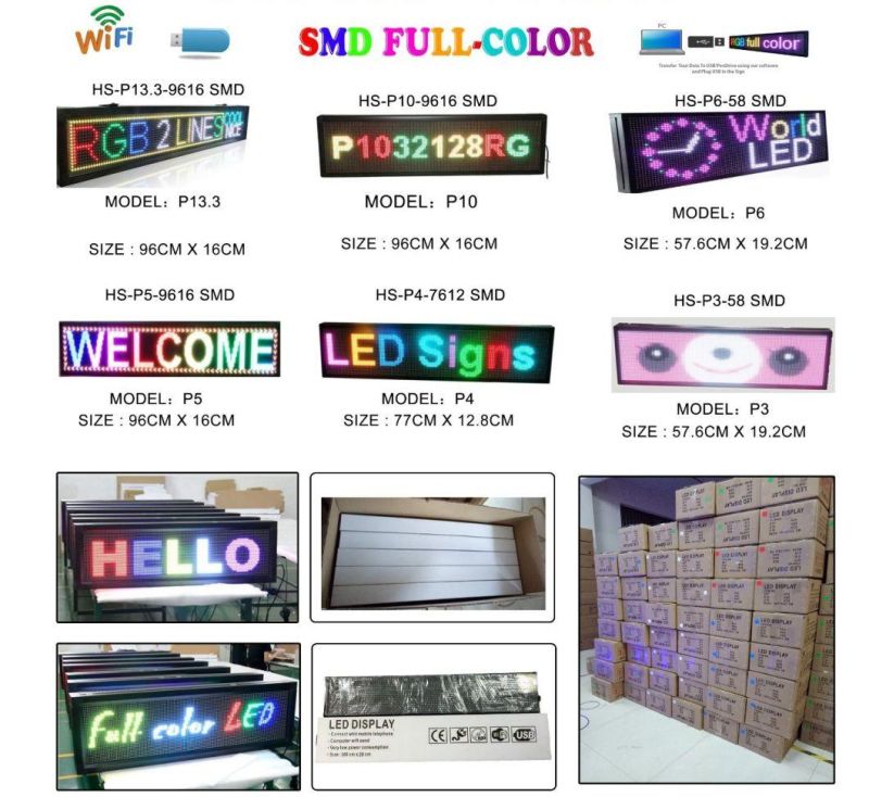P10 Semi-Outdoor Ultra-Thin Color Mixing WiFi Word Changing LED Modules