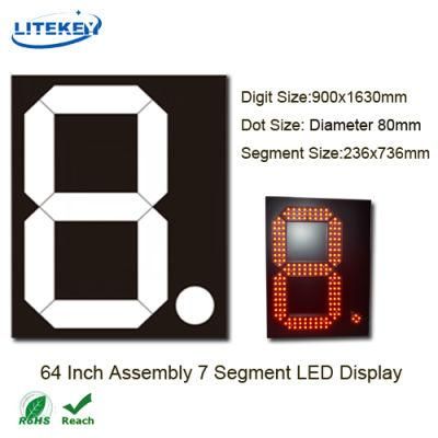 RoHS Approved 64 Inch Assembly 7 Segment LED Display with Waterproof for Outdoor or Semi-Outdoor Application