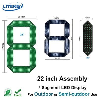 RoHS Approved 22 Inch Assembly 7 Segment LED Display with Waterproof for Outdoor or Semi-Outdoor Application