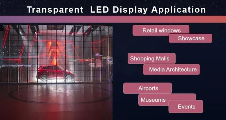 HD Advertising Ultra Thin Glass LED Wall Panel Transparent Display