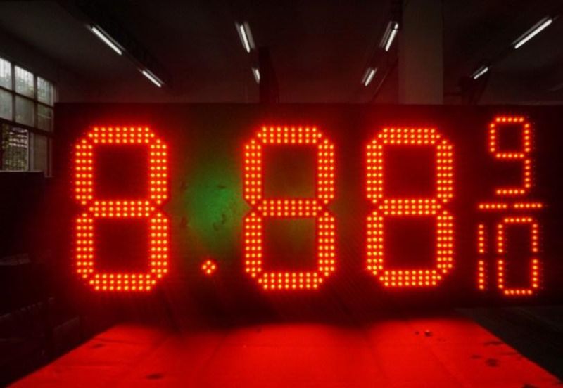 16inch Red LED Gas Price Sign 8.88 9/10 Factory Prcice IP43 Cabinet