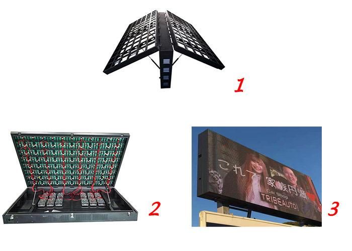 P4 Outdoor LED Billboard Wall Mounting Front Service Flip Open