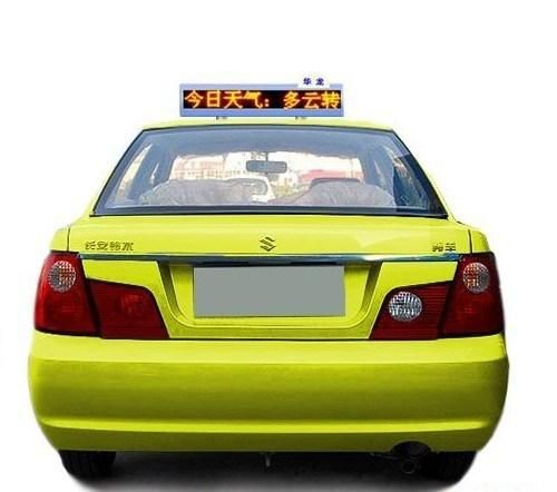 P6 Yellow Color Programmable Taxi Top LED Moving Sign