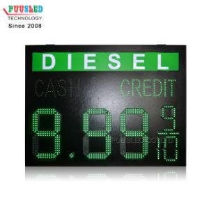 Outdoor LED Digit Green Color Diesel LED Gas Price Signs Large LED Gas Prices Display