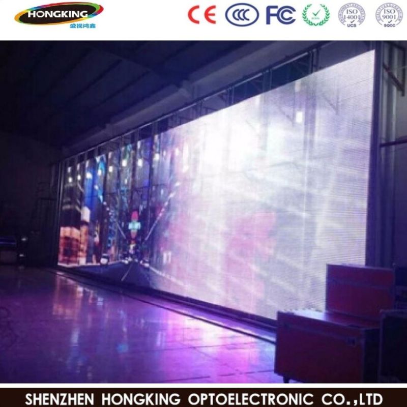 Brightness 8000CD Outdoor P15.6 Full Color Transparent Window Glass Advertising Panel