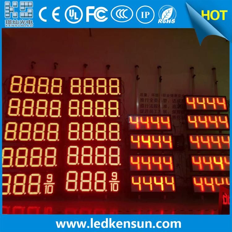 Outdoor Waterproof IP65 16inches Diesel Single Green Red Gas Price Displays