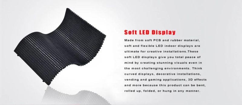 P2/P2.5/P3/P4/P5 Indoor Flexible LED Screen 240*120mm Magnet Soft Module Front Maintenance Display