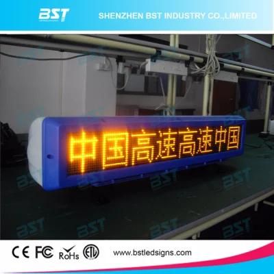 Double Sides P6 Yellow Programmable Taxi Top LED Scrolling Sign
