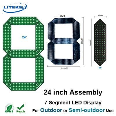 RoHS Approved 24 Inch Assembly 7 Segment LED Display with Waterproof for Outdoor or Semi-Outdoor Application
