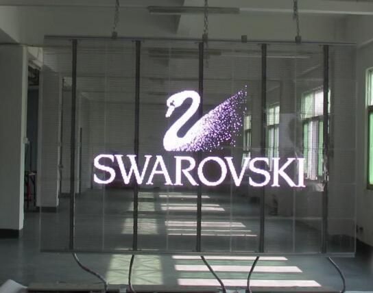 Glass LED Screen P3.91-7.8 Indoor Transparent LED Display Panel for Jewelry Store Advertising