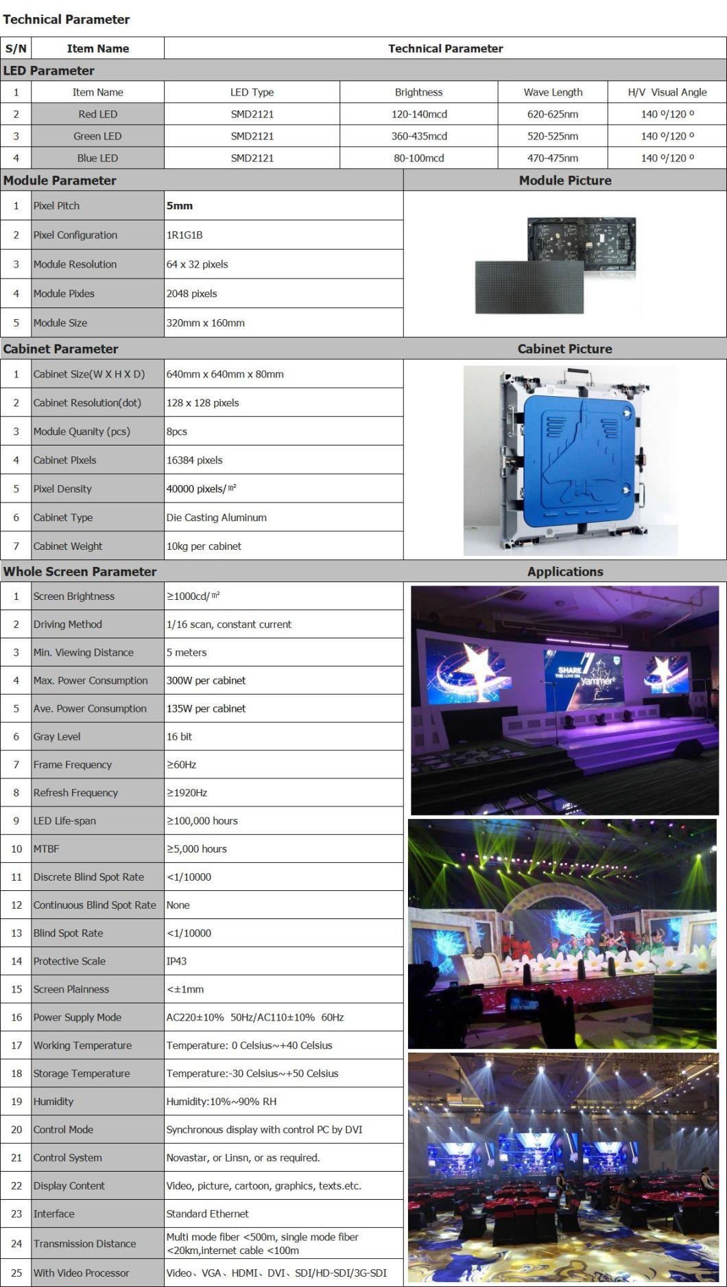 P5 Video Stage Background LED Display Panel for Rental