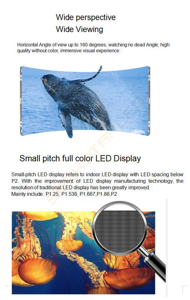 High Definition New Design Small Pixel Pitch Full HD LED Video Wall P1.25 P1.538 P1.667 P1.86 P2 Indoor LED Screen Display