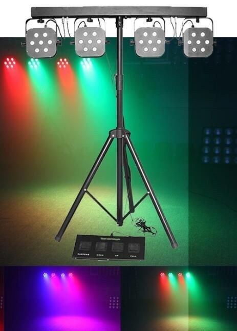 Portable DJ Lights Disco DJ Equipment 4PCS 7X3w RGB/RGBW 3in1 LED PAR Bar Stage Lighting