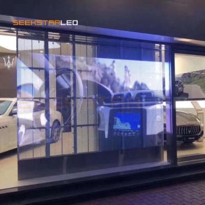 P3.91-7.81 Inhesive Indoor Outdoor HD Large Stage Curtain Film Panel LED Transparent Screen Display