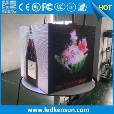 P3.91mm Seamless Super Thin Four-Face Front Service LED Video Wall Display